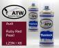 Preview: Audi, Ruby Red Pearl, LZ3N / X6: 400ml Sprühdose + 400ml Klarlack - Set, von ATW Autoteile West.